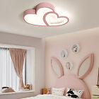 Indoor Modern Cartoon Acrylic LED Ceiling Light Fixture Pink With Remote Control