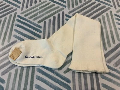 NOS WITH TAGS Baby Long White Stockings 12" Combed Cotton - Image 1 of 4