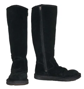 Botas clásicas altas UGG AUSTRALIA de piel de oveja negras #5192 con cremallera EE. UU. 8 - Imagen 1 de 15
