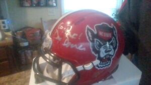 Dave Doeren Signed NC State Wolfpack Mini Replica Helmet w/ Go Pack! (RARE)