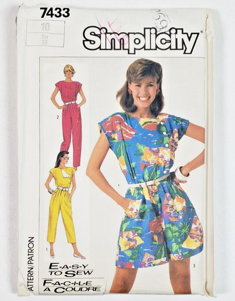 Simplicity Sewing Pattern 7433 Size 10 Uncut Jumper Dress Misses Jumpsuit - Image 1 of 3