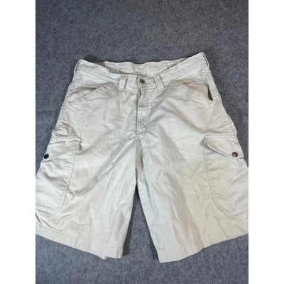 Bermuda cargo masculina vintage Brittania 34 bolsos utilitários bege retrô caminhada ao ar livre - Imagem 1 de 4