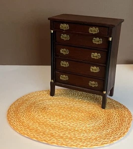 Puppenhaus Miniaturen - handgeflochtener Teppich 5,5" orange - Bild 1 von 4