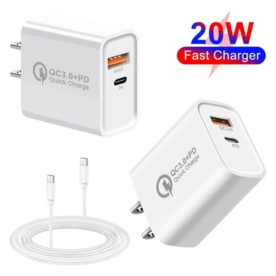 Fast Charger Plug Adapter & 3/5/6ft USB Charging Cable For Samsung Galaxy Phones - Image 1 of 4