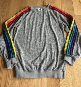 Lola + The Boys Rainbow Sequin Track Suit Size: 14T Grey Color Sweat Suit - Picture 1 of 6