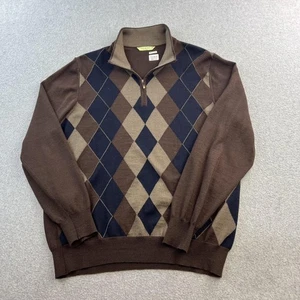 Dalmine Pullover Herren 52 Argyle Half Zip Pulli Made Italy Wollmischung - Bild 1 von 10