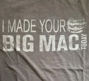 Vintage Y2K McDonald's Employee Big Mac Fast Food T Shirt Medium - Picture 1 of 5