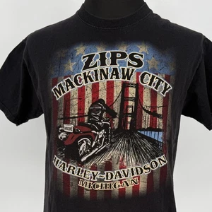ZIPS Mackinaw City Harley Davidson Michigan T-Shirt Herren M Motorrad Biker - Bild 1 von 6