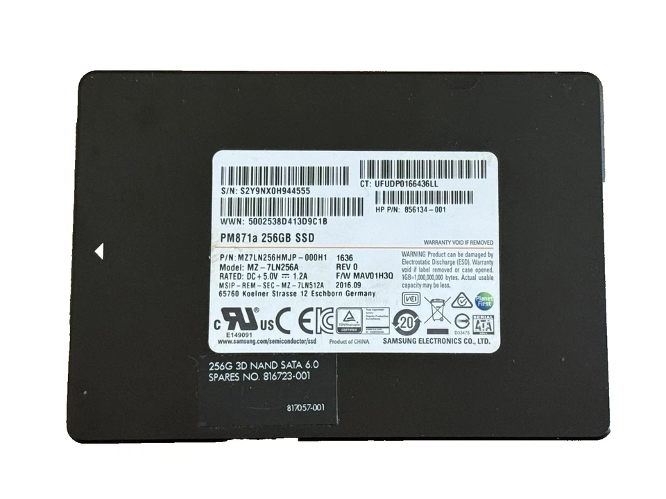 *Samsung 256GB Internal 2.5" SSD Solid State Drive Storage MZ7LN256HMJP-000H1 - Image 1 of 1