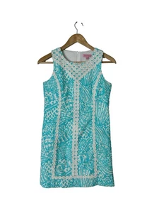 LILLY PULITZER Macfarlane Floral Lace Shift Dress Girls Size 14 Beach Preppy - Picture 1 of 9