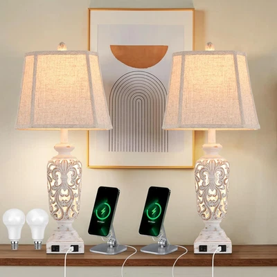 Juego de lámparas de salón lámpara de noche granja lámpara rústica dormitorio para mesita de noche Foto 1 de 4