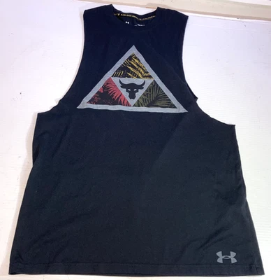 Camiseta sin mangas Under Armour Project Rock MANA con corte negra talla M Foto 1 de 4