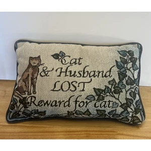 Tapiz Gato Almohada Marido Gato Perdido Recompensa CottageCore Granny Country - Imagen 1 de 2