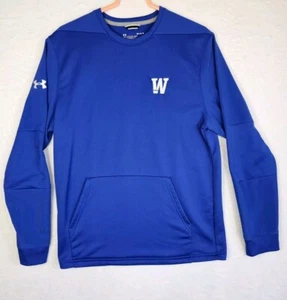 Under Armour Felpa Uomo Med Blu Pullover Sciolto Allargamento Logo Università - Foto 1 di 12