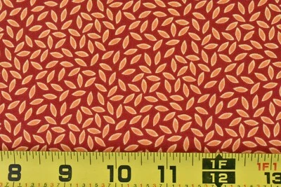 28" Long, Yellow & Orange Print on Red Quilt Cotton, Red Rooster/Fantasia, P5426 - Image 1 of 4