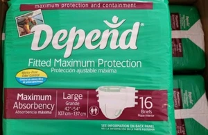 Depend Slip Protezione Tab Massimo Assorbimento Unisex Large 42"-54" 64Ct Dipendi - Foto 1 di 3