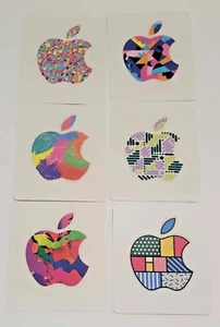 Official Apple Logo Decal Stickers | All 6 (From Gift Cards) Abstract Designs - Picture 1 of 1