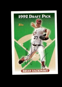 Brian Sackinsky Cardinals 1993 Topps authentic autographed card