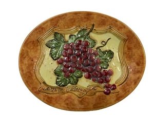 Certified International Fruit and Cheese Plate 10.5 x 8.25 inches Purple Grapes - Picture 1 of 2