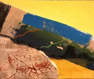 HALF PRICE CORNISH ABSTRACT LANDSCAPE NIGEL WATERS ORIGINAL SIGNED ARTWORK - Picture 1 of 1