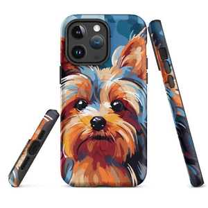 Painted-Yorkshire-Terrier Blue MagSafe Tough Case for iPhone - Picture 1 of 13