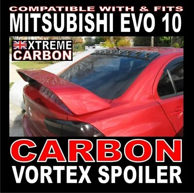  Alerón de techo generador de vórtice aleta grande de carbono se adapta a Mitsubishi Evo EVOLUTION 10 - Imagen 1 de 4