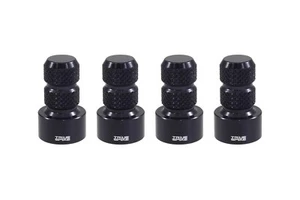 4 TRUE SPIKE BLACK ALUMINUM TPMS WHEEL RIM AIR VALVE STEM COVER FOR GMC SIERRA B - Picture 1 of 4