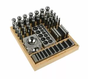 Complete Steel Metal Jewelry Dapping Doming Punch Set Wooden Block Base Tool - Picture 1 of 3