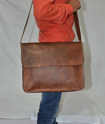 Nuevo Bolso Mensajero Laptop Mensajero Cuero Genuino Hecho a Mano Hecho a Mano para Hombre S Foto 1 de 4