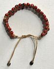 Handcrafted Peruvian Red and Black Huayruro Seed Wide Friendship Bracel (Per-14)
