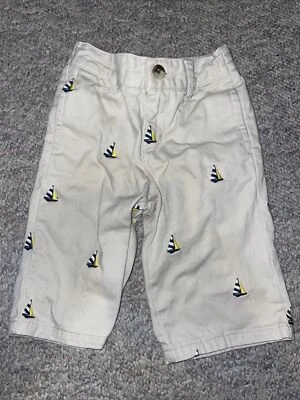 Pantalones Janie & Jack Bebé Niño 3 a 6 Meses Beige Medio Elástico Cintura Veleros Foto 1 de 3