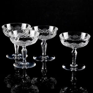4 Likörschalen Likörgläser Eierlikörgläser Schliff 7,5 cm ~ Art Déco - Bild 1 von 6