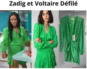 Zadig & Voltaire Defile Recol Jac Silk Dress Apple green and stars S SMALL - Picture 1 of 17
