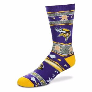 Minnesota Vikings NFL For Bare Feet Men's Ugly Christmas Socks-SZ L