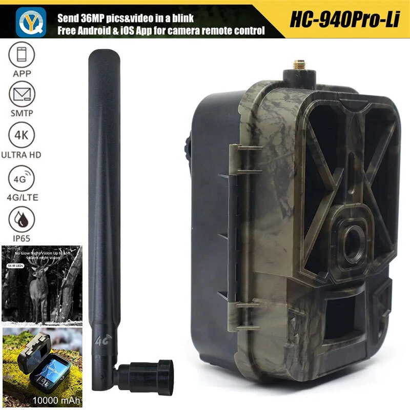 4G LTE LIVE Video Hunting Camera Wildlife Trail Came MMS Cam No Glow Waterproof - Image 1 of 4