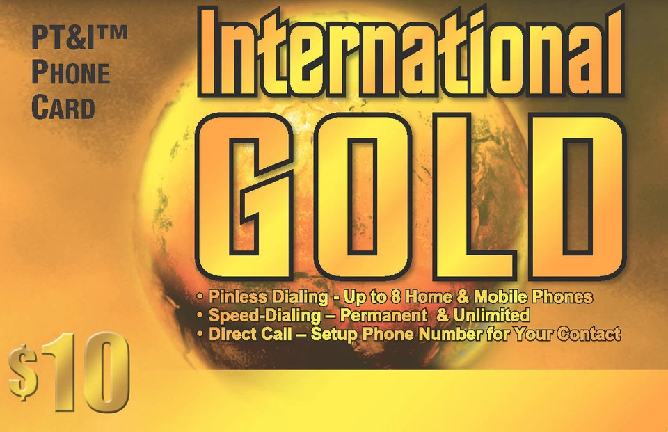 INTERNATIONAL LONG DISTANCE CALLING PINLESS DIALING $10 Phone Card - Image 1 of 2