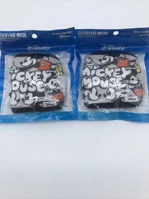 2 Disney's Mickey Mouse 3 Pack Adult/ Kid Face Masks, Cloth Washable - Image 1 of 4