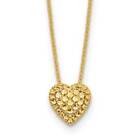 14K Yellow Gold Diamond-Cut Heart Slide Necklace 18"