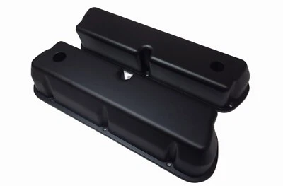 Ford V8 Windsor V8 289 302 351 Tall Cast Alloy Valve Covers Black Finish - Image 1 of 2