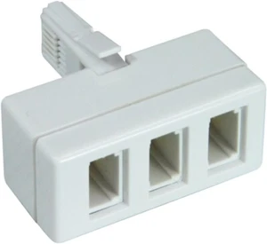 BT Telefon Gniazdo telefoniczne PODWÓJNE 3-drożny Adapter Splitter commtel - Zdjęcie 1 z 2