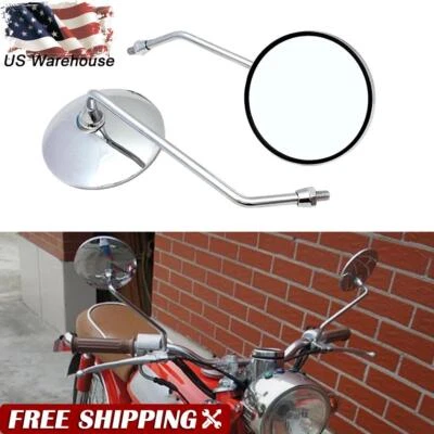 Espejo retrovisor lateral redondo universal para moto 10 mm x 1,25 para Honda Kawasaki Suzuki Foto 1 de 4