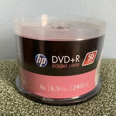 50 HP branded DVD+R Double Layer 8X | 8.5GB | 240 minute Video | Brand New - Image 1 of 4