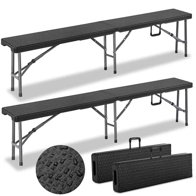 CASARIA 2x Bierbank Klappbank Campingbank Bierzelt Festzelt Camping Garnitur klappbar