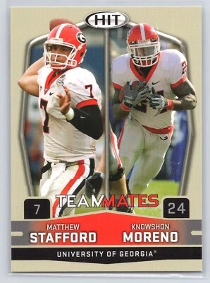 2009 SAGE HIT #56 Matthew Stafford / Knowshon Moreno Silver Georgia Bulldogs - Image 1 of 2