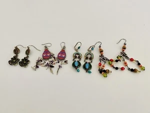 Vintage Beaded Drop Earrings Set Of 4 - Picture 1 of 11
