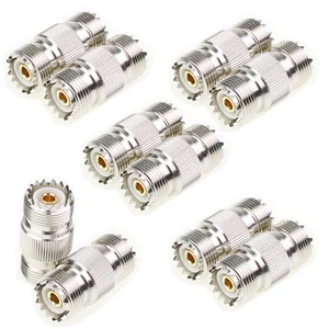 10 Pcs UHF SO-239 Female to Female Coupler RF Adapter Connector for PL-259 Plug - Picture 1 of 4