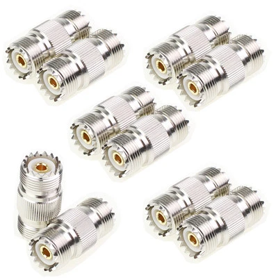 10 Pcs UHF SO-239 Female to Female Coupler RF Adapter Connector for PL-259 Plug - Image 1 of 4