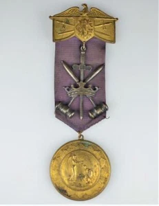 ANTIQUE KNIGHTS OF THE GOLDEN EAGLE MEDAL BADGE - c1886 - VICTORIAN MEDAL BADGE - Picture 1 of 8