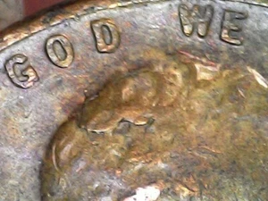 1953 D Lincoln Wheat Cent Cracked Skull  Die Chip Error - Picture 1 of 10