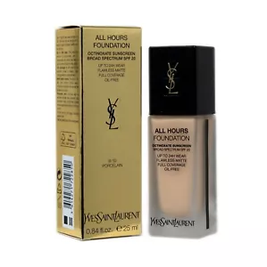 YSL ALL HOURS FOUNDATION OCTINOXATE SUNSCREEN SPF20 OIL-FREE 25ML #B10 PROCELAIN - Picture 1 of 1